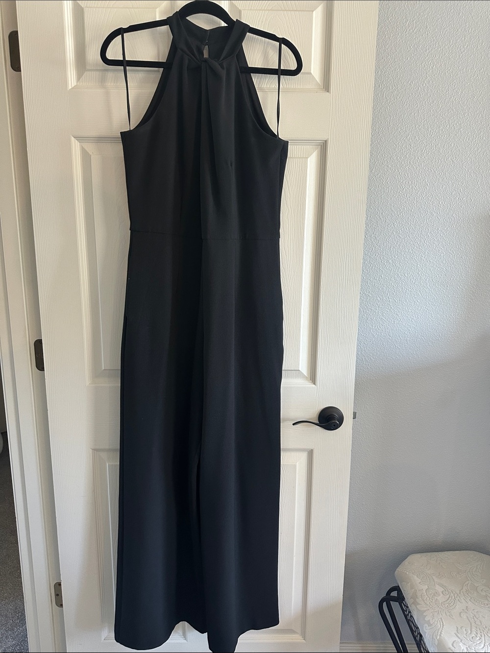 Classic Black Halter Jumpsuit Dress